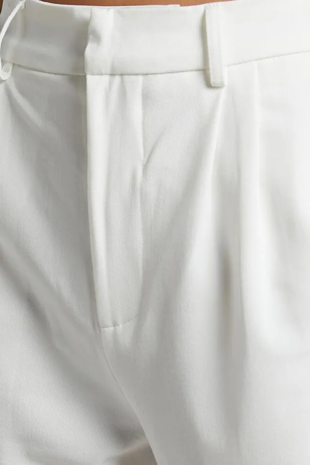 Lorcan Pants 8211 High Waisted Tailored Pants In White Women Showpo Pants