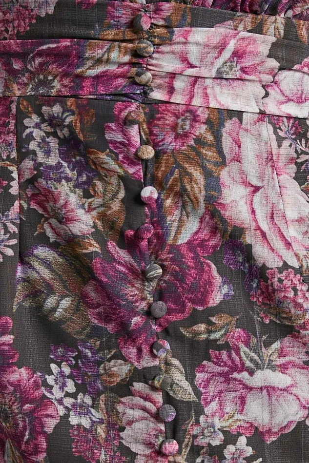 Lorelei Midi Dress 8211 V Neck Balloon Sleeve Dress In Harvest Floral Women Showpo Curve Clothes