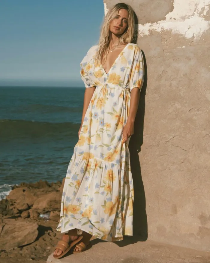 Lost In Love Maxi Dress Salt Crystal Women Billabong Maxi Dresses