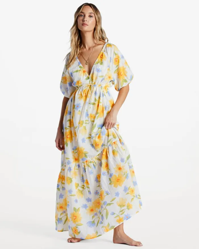 Lost In Love Maxi Dress Salt Crystal Women Billabong Maxi Dresses