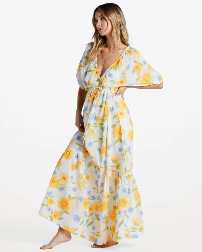 Lost In Love Maxi Dress Salt Crystal Women Billabong Maxi Dresses