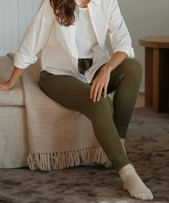 Lounge and Sweatpants Women Jenni Kayne Alpaca Fisherman Sweatpant Olive