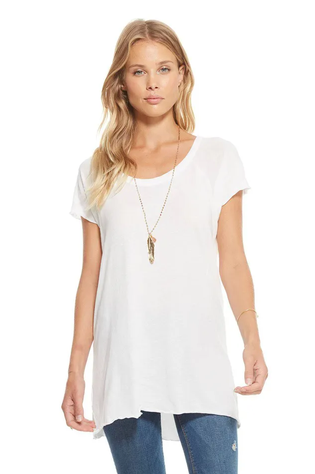 Loungewear Chaser Brand Womens GAUZY COTTON JERSEY SS KNOT BACK TEE