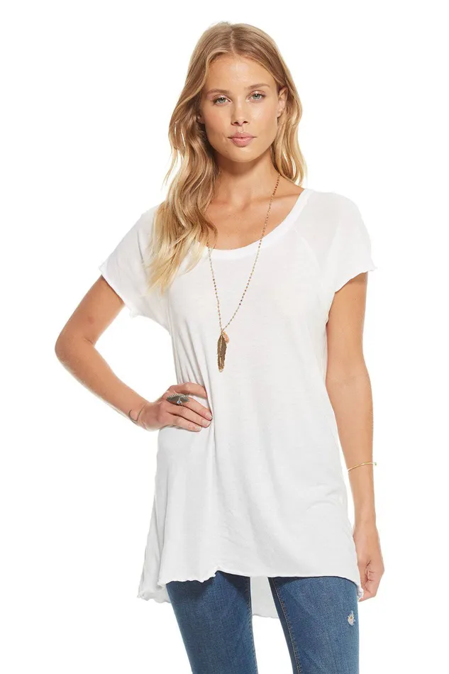 Loungewear Chaser Brand Womens GAUZY COTTON JERSEY SS KNOT BACK TEE