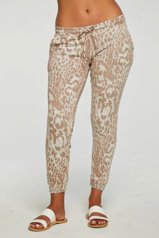 Loungewear Chaser Brand Womens Linen French Terry Cuffed Jogger with Raw Edges