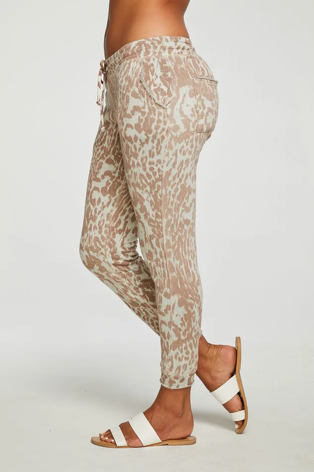 Loungewear Chaser Brand Womens Linen French Terry Cuffed Jogger with Raw Edges