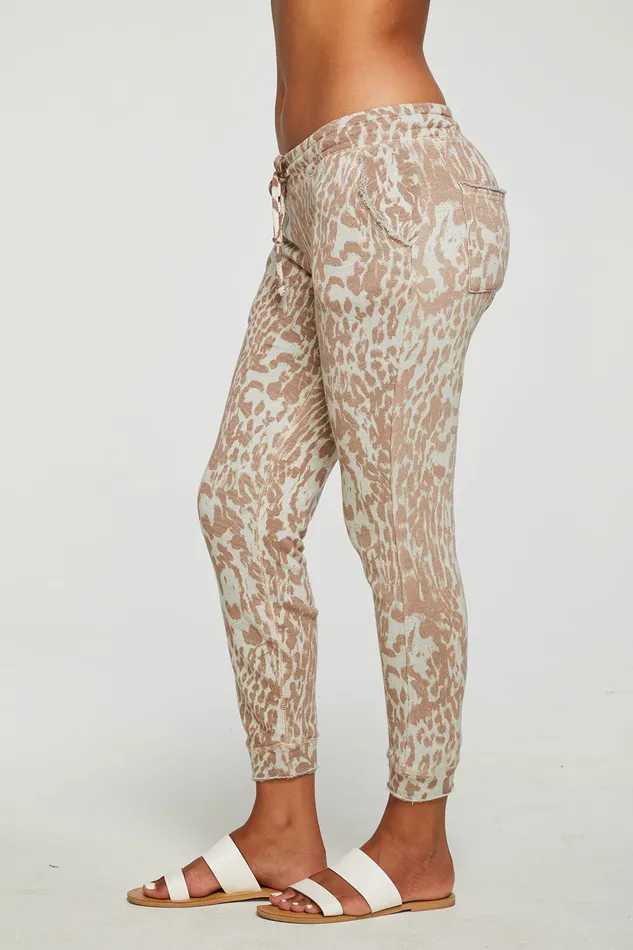Loungewear Chaser Brand Womens Linen French Terry Cuffed Jogger with Raw Edges