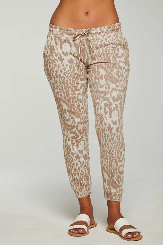 Loungewear Chaser Brand Womens Linen French Terry Cuffed Jogger with Raw Edges