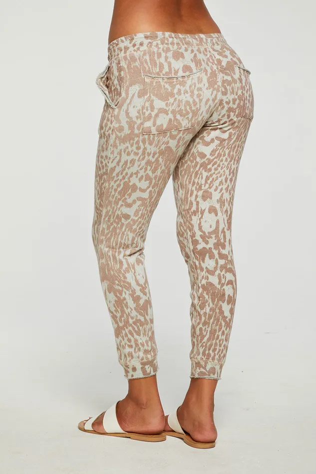 Loungewear Chaser Brand Womens Linen French Terry Cuffed Jogger with Raw Edges