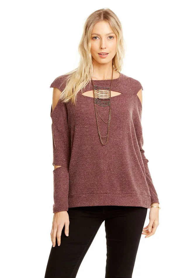Loungewear Chaser Brand Womens LOVE KNIT LS SLIT DOLMAN PULLOVER