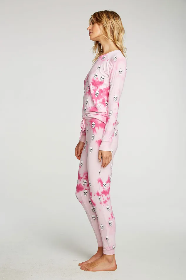 Loungewear Womens Tie Dye Skull Pants Chaser Brand