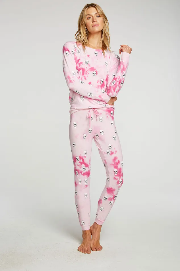Loungewear Womens Tie Dye Skull Pants Chaser Brand