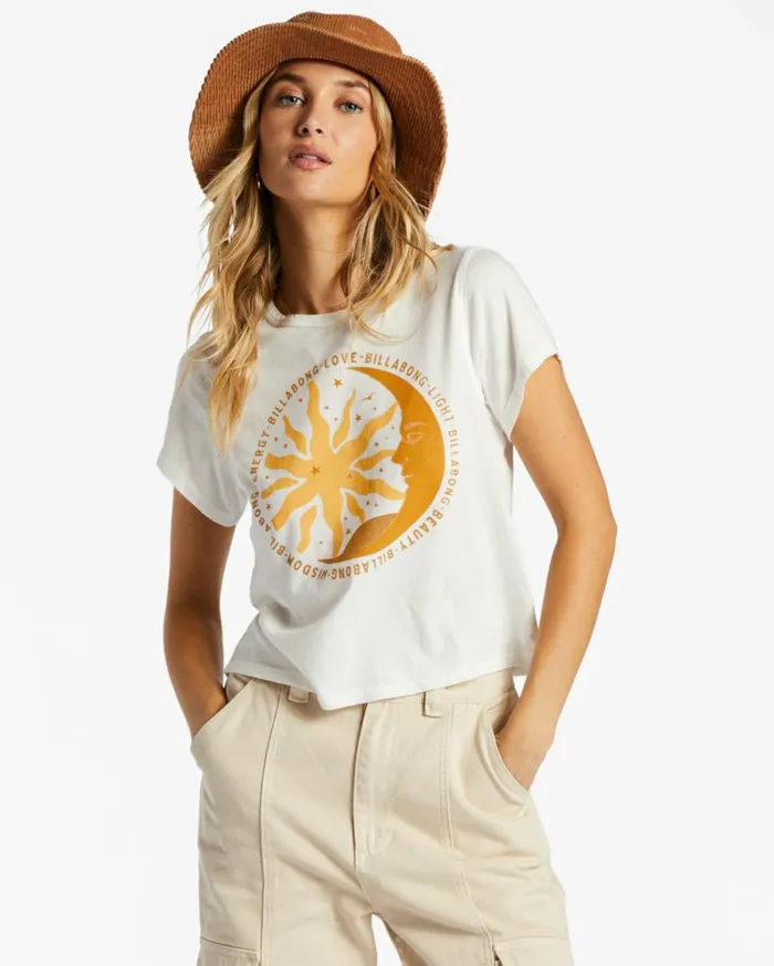 Love And Light Boxy Top Salt Crystal Women Billabong Graphic Tees and Tanks