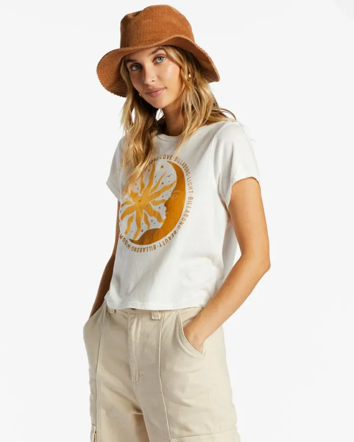 Love And Light Boxy Top Salt Crystal Women Billabong Graphic Tees and Tanks