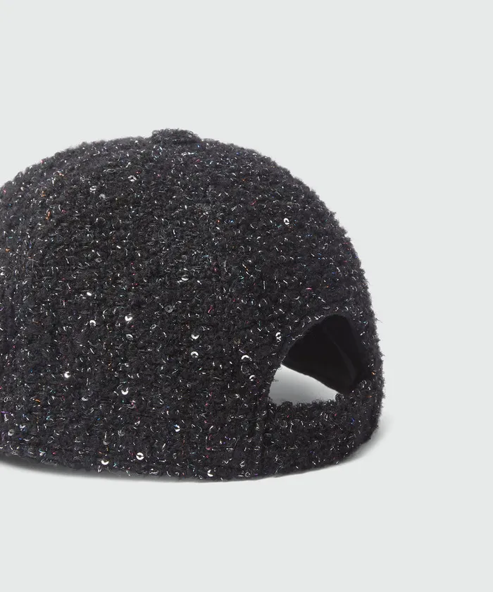 Lurex Tweed Baseball Cap Women MSGM Hats Scarves And Gloves