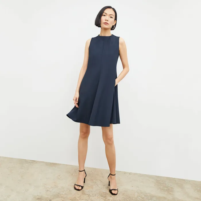 M M LaFleur The Malala Dress 8211 Recycled WonderTex Dark Navy Women Dresses