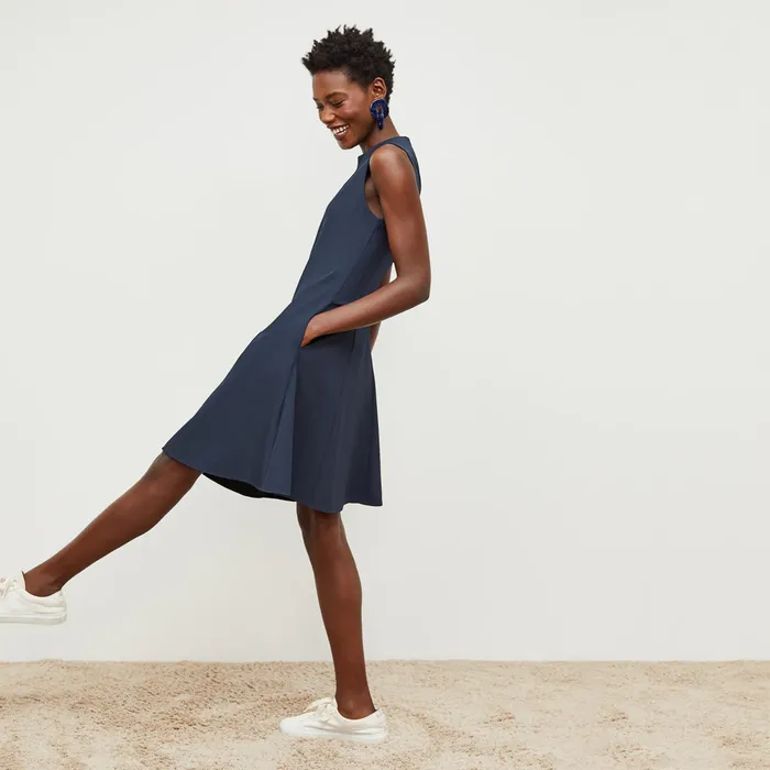 M M LaFleur The Malala Dress 8211 Recycled WonderTex Dark Navy Women Dresses