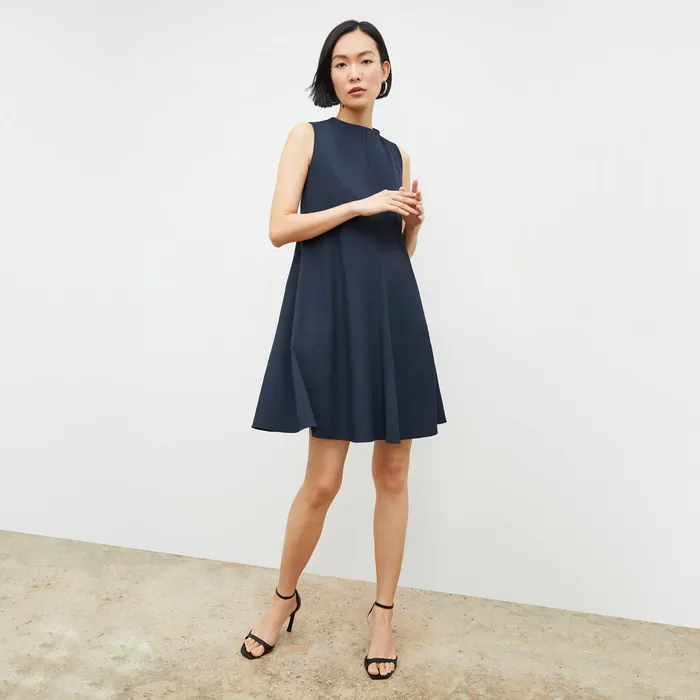 M M LaFleur The Malala Dress 8211 Recycled WonderTex Dark Navy Women Dresses