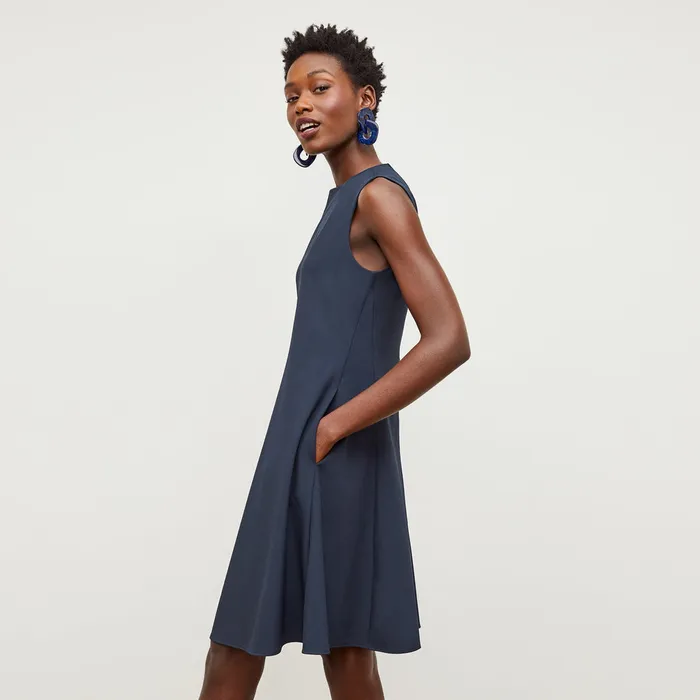 M M LaFleur The Malala Dress 8211 Recycled WonderTex Dark Navy Women Dresses