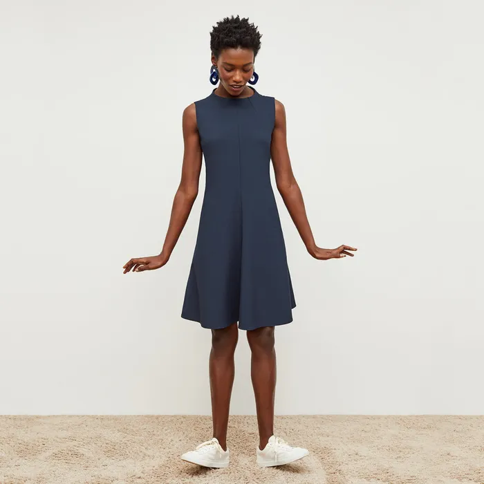 M M LaFleur The Malala Dress 8211 Recycled WonderTex Dark Navy Women Dresses