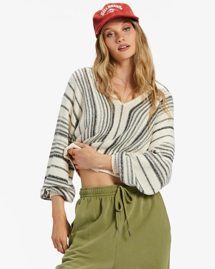 Mas Amor 2 VNeck Sweater Black Sands Women Billabong Sweaters