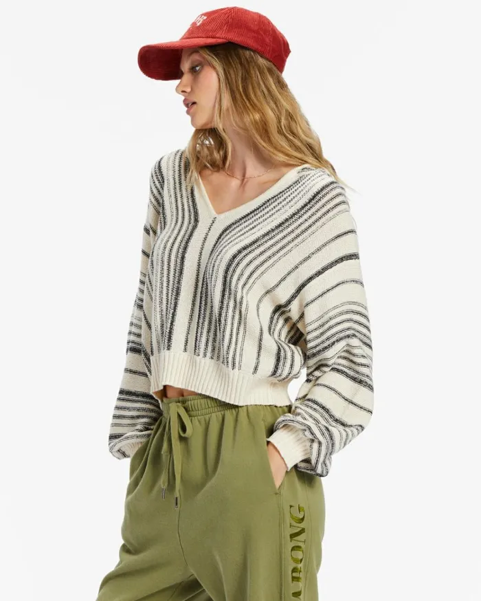 Mas Amor 2 VNeck Sweater Black Sands Women Billabong Sweaters