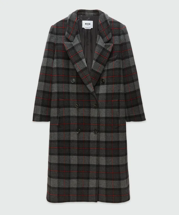 Maxi Check Cloth Coat Women MSGM Jackets And Coats