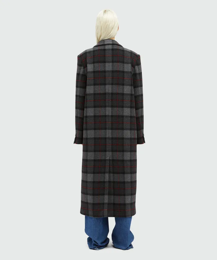 Maxi Check Cloth Coat Women MSGM Jackets And Coats