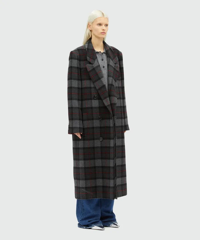 Maxi Check Cloth Coat Women MSGM Jackets And Coats