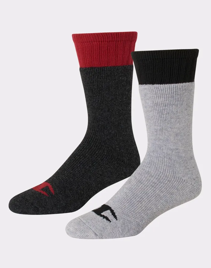 Men039S Outdoor Heavyweight Crew With Wool 2Pairs Cranberry Redwhite Men Champion Socks