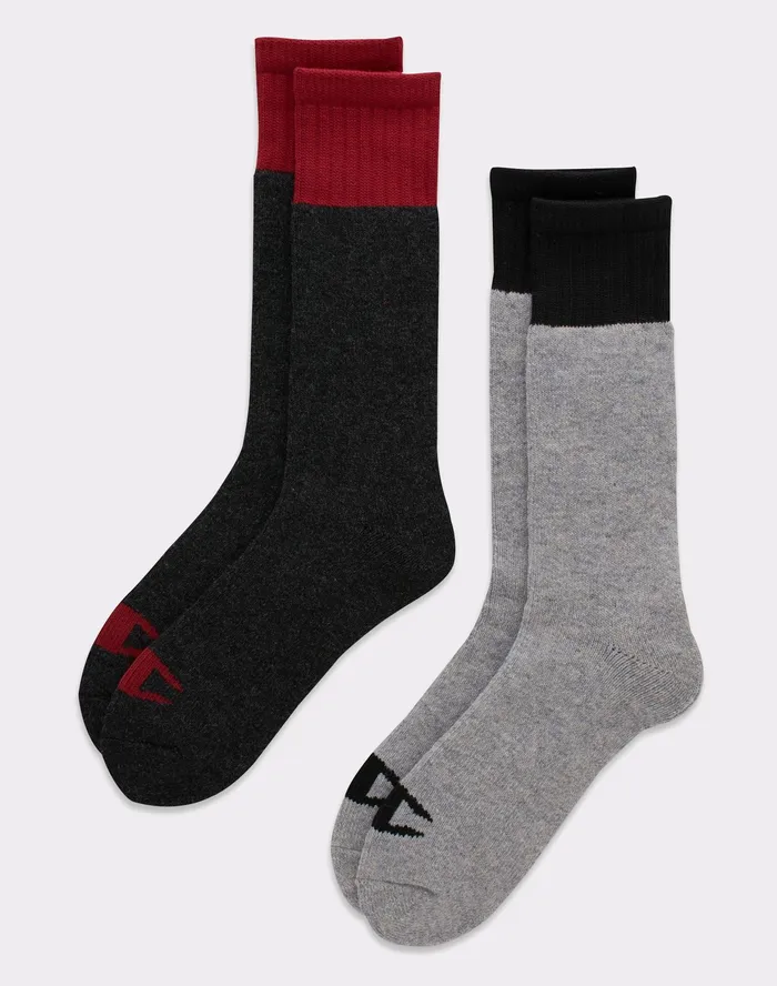 Men039S Outdoor Heavyweight Crew With Wool 2Pairs Cranberry Redwhite Men Champion Socks