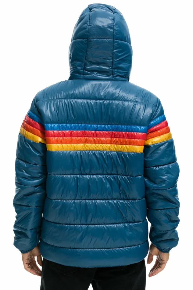 Men 4 STRIPE LUXE TREKKER JACKET 8211 GLOSSY DEEP BLUE Aviator Nation Outerwear Men 4 STRIPE LUXE TREKKER JACKET 8211 GLOSSY DEEP BLUE Aviator Nation Outerwear