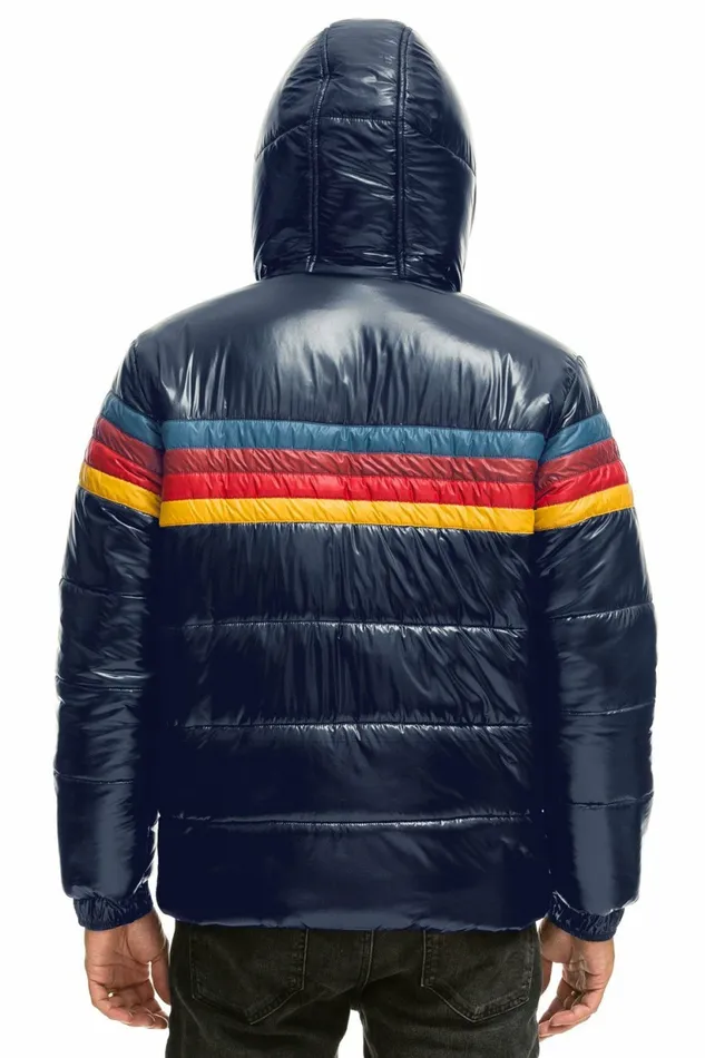 Men 4 STRIPE LUXE TREKKER JACKET 8211 GLOSSY NAVY Aviator Nation Outerwear Men 4 STRIPE LUXE TREKKER JACKET 8211 GLOSSY NAVY Aviator Nation Outerwear