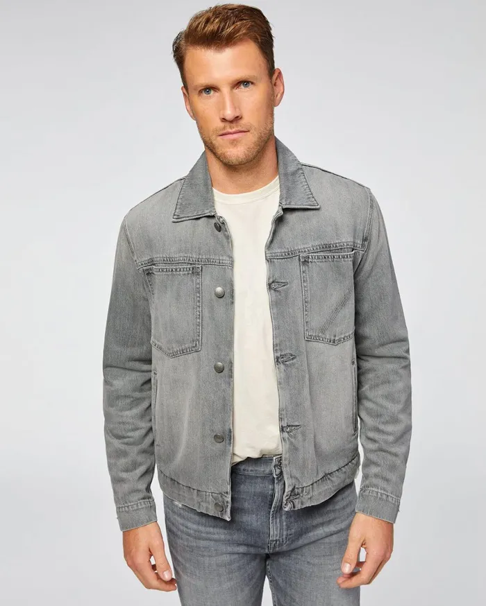 Men 7 For All Mankind Jackets 038 Coats Mojo Patch Pocket Trucker Jacket In Dharma Grey