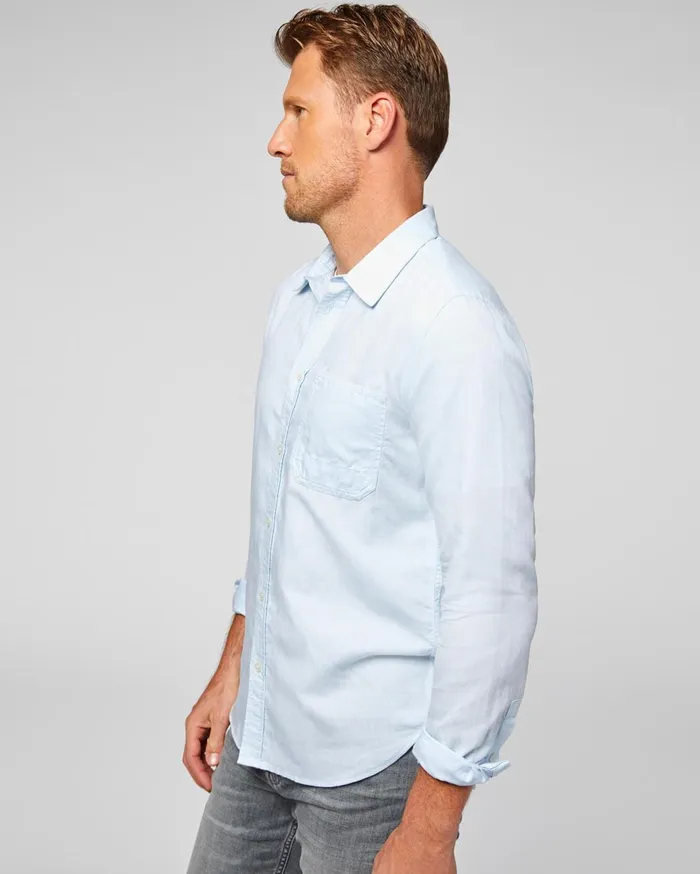 Men 7 For All Mankind Shirts One Pocket Shirt In Powder Blue