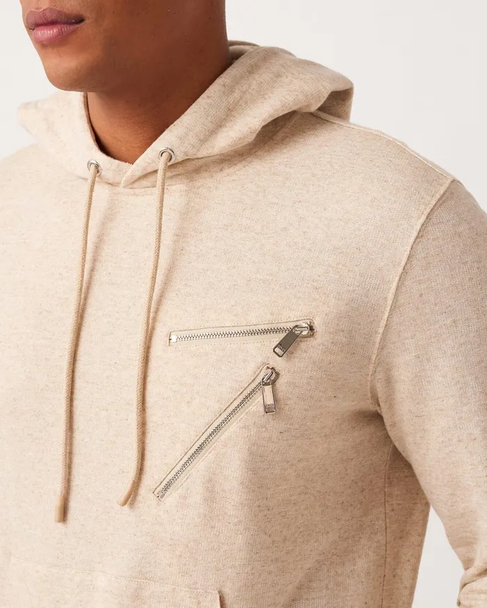Men 7 For All Mankind Sweaters 7 Zip Hoodie In Heather Oatmeal