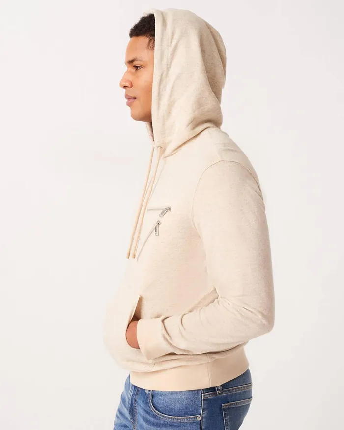 Men 7 For All Mankind Sweaters 7 Zip Hoodie In Heather Oatmeal