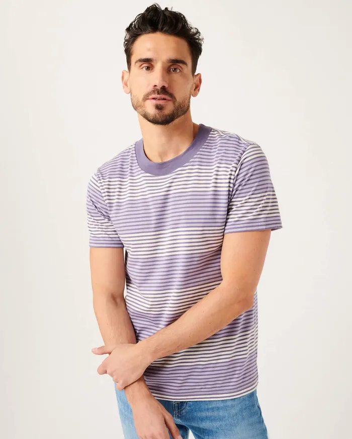 Men 7 For All Mankind Tees Modern Tee In Lavender Stripe