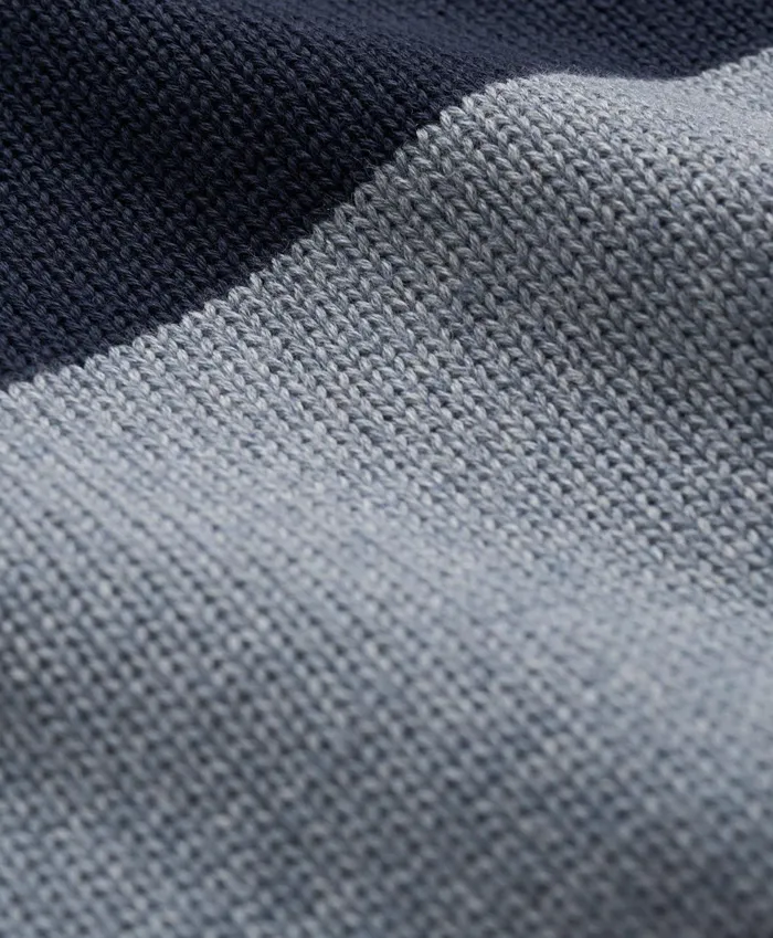 Men Big and Tall Cotton Crewneck Rugby Stripe Sweater Navy Multi Brooks Brothers Sweaters