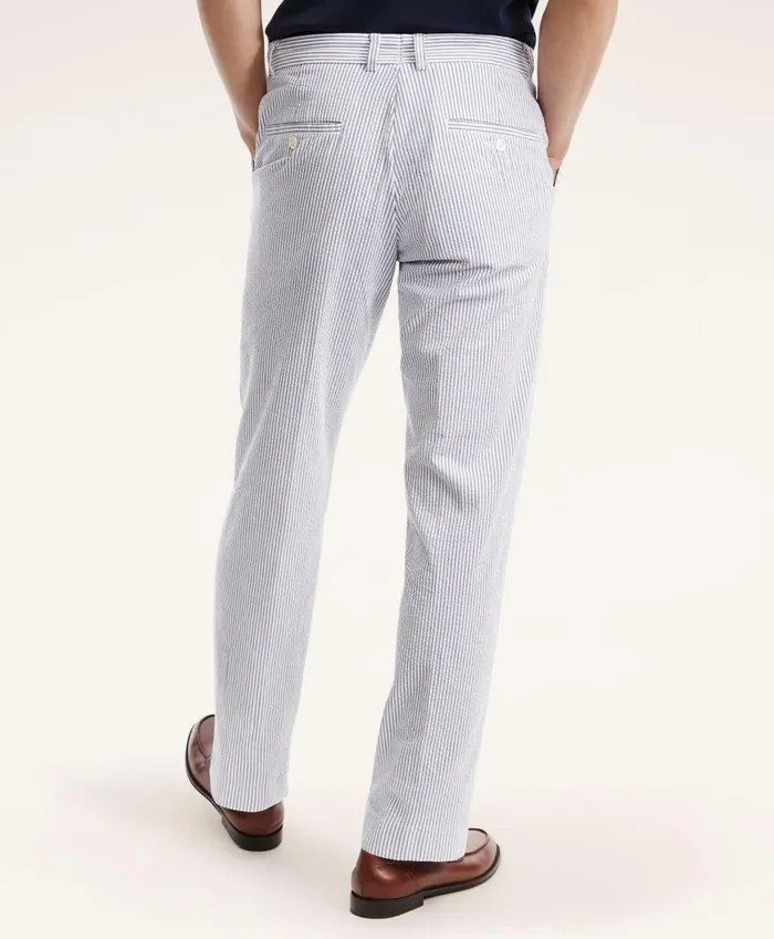 Men Big and Tall Cotton Seersucker Pants Blue Brooks Brothers Chinos and Casual Pants