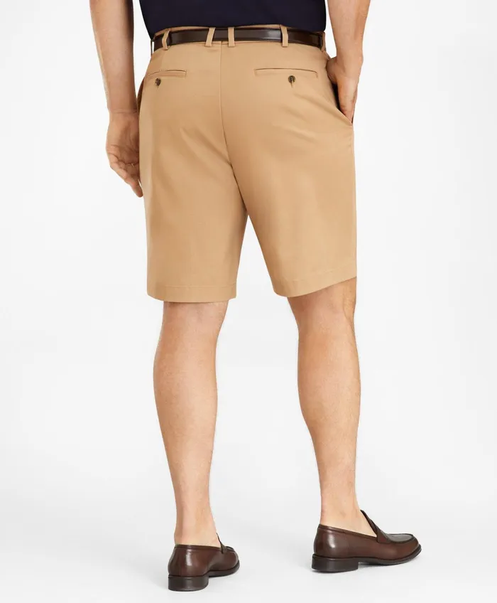 Men Big and Tall Flat Front Stretch Advantage Chino Shorts British Khaki Brooks Brothers Shorts and Swimwear
