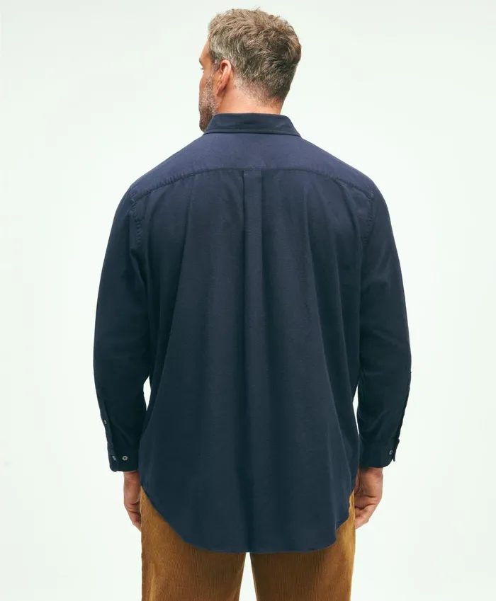 Men Big and Tall Portuguese Flannel Shirt Navy Brooks Brothers Sport Shirts