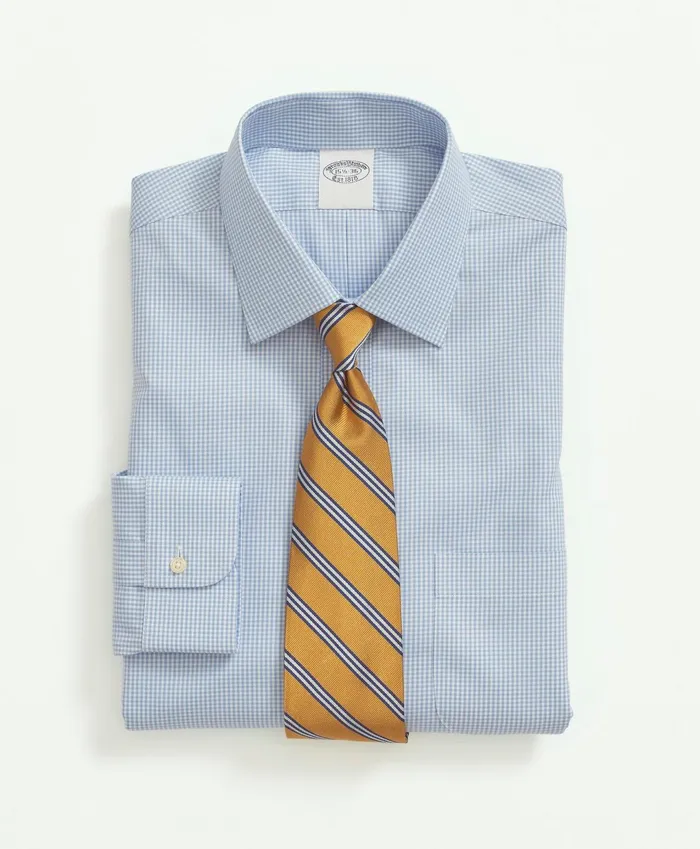 Men Big and Tall Stretch Supima Cotton NonIron Pinpoint Oxford Ainsley Collar Gingham Dress Shirt Light Blue Brooks Brothers Dress Shirts Men Big and Tall Stretch Supima Cotton NonIron Pinpoint Oxford Ainsley Collar Gingham Dress Shirt Light Blue Brooks Brothers Dress Shirts