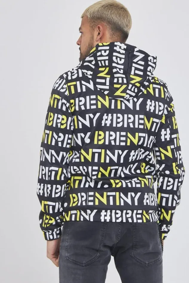 Men Black Jacket With White Yellow Brentiny Print Black Brentiny Paris Jackets Men Black Jacket With White Yellow Brentiny Print Black Brentiny Paris Jackets