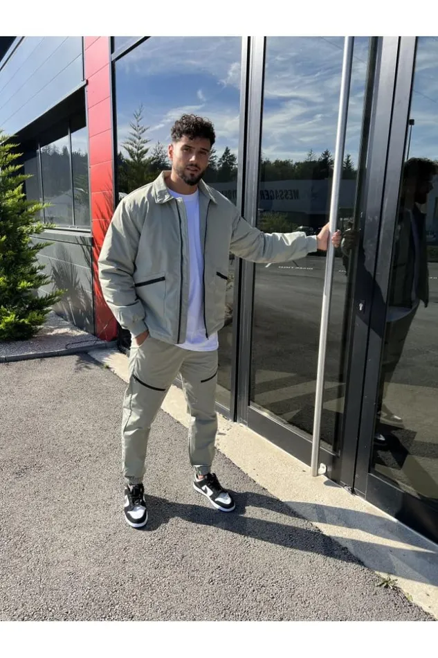 Men Blouson Kaki Poches Zippes Khaki Brentiny Paris Jackets