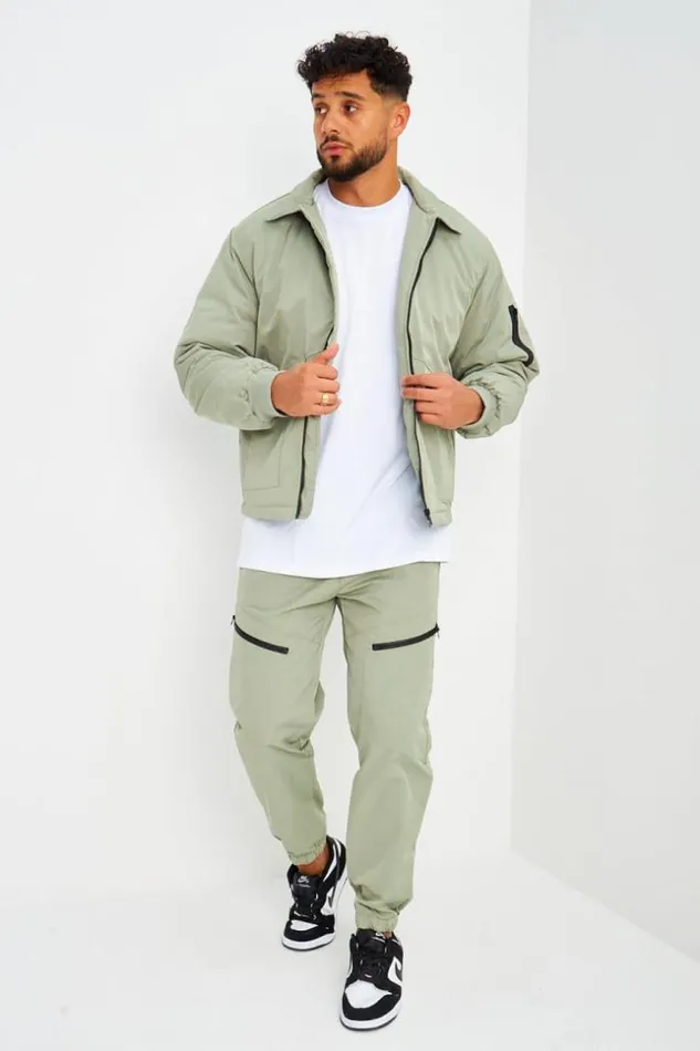 Men Blouson Kaki Poches Zippes Khaki Brentiny Paris Jackets