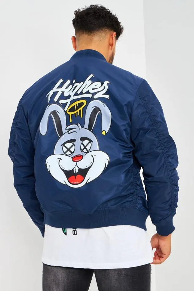 Men Bomber Bleu Marine Welcome To The Club Blue Brentiny Paris Jackets