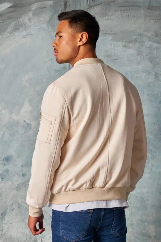 Men Bomber En Sudine Beige Clair Beigeclair Brentiny Paris Jackets