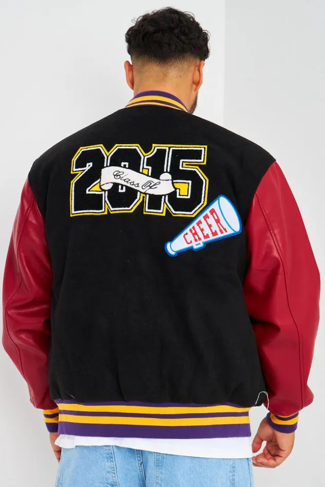 Men Bomber pais Noir Manches Simili Cuir Bordeaux Black Brentiny Paris Jackets Men Bomber pais Noir Manches Simili Cuir Bordeaux Black Brentiny Paris Jackets