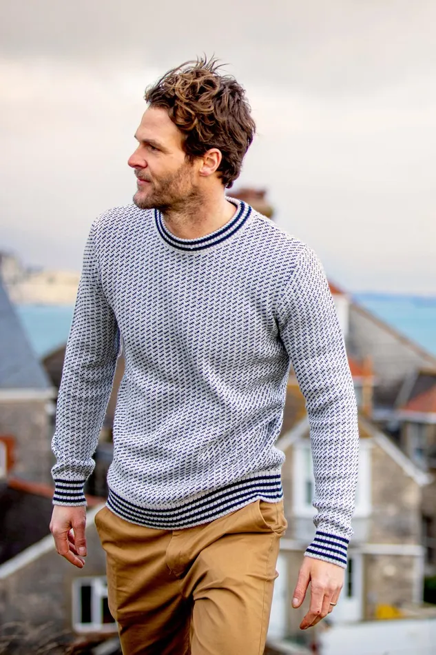 Men Brakeburn Knitwear Cream Fishermans Jumper